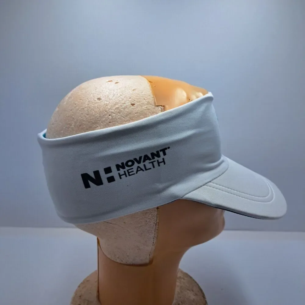 Charlotte Hornets Womens Visor Headband Hat White Blue Logo Novant Health - Picture 4 of 7